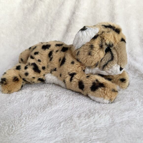 San Diego Zoo Laying Cheetah Leopard Cat Plush Toy 12” Stuffed Wild Animal Park - Picture 1 of 6